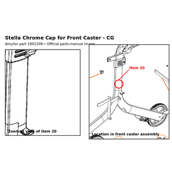 STL-Stella Stella Chrome Cap For Front Caster -CG