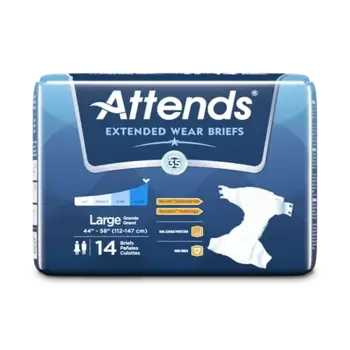 Attends Attends extended wear breifs Large 4 bags of 14 56/box single