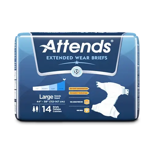 Attends Attends extended wear breifs Large 4 bags of 14 56/box single