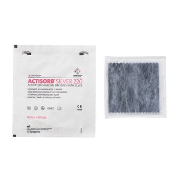 3M Actisorb® Silver 220 Activated Charcoal Dressing 10.5 x 10.5 cm Each
