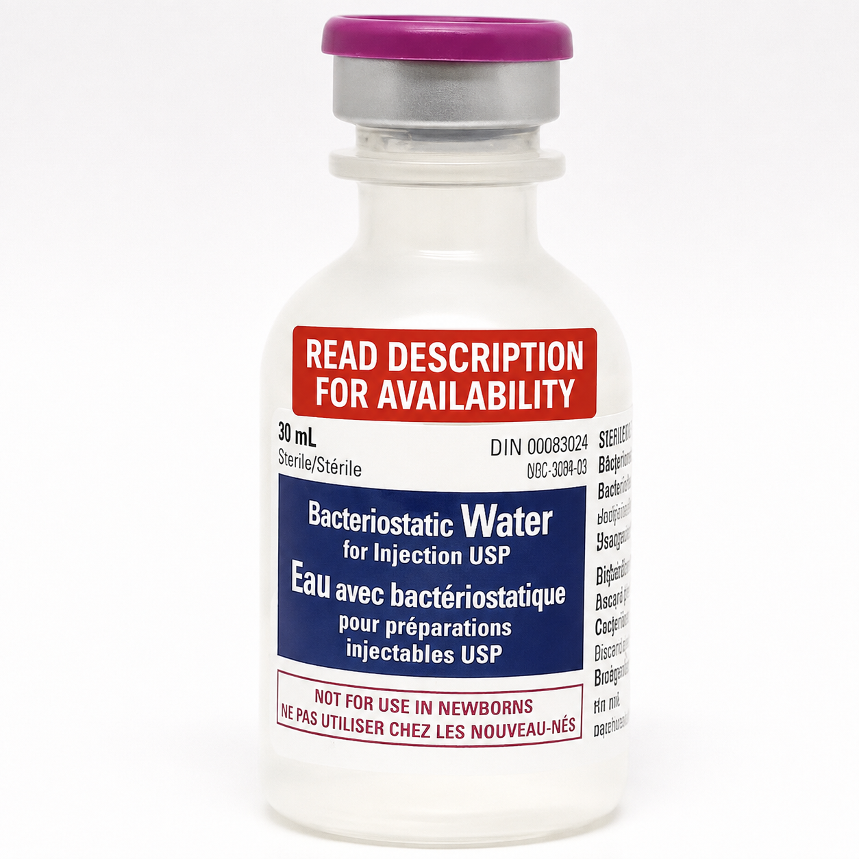 Canadian Pharmaceutical Pfizer Bacteriostatic Sterile Water for Injection USP 30 ml