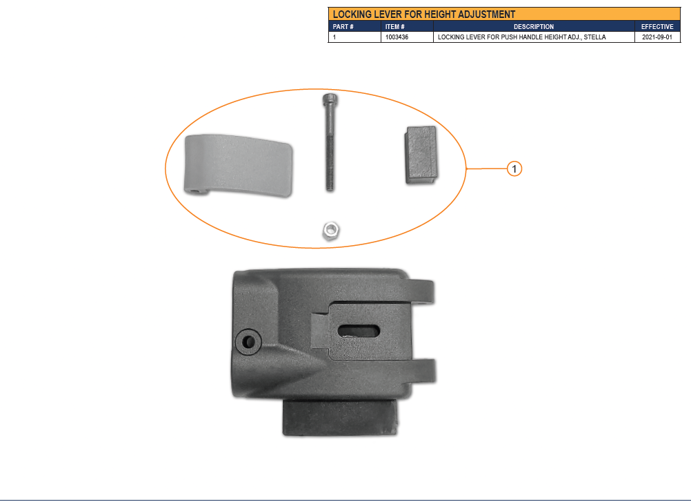 STL-Stella Stella Replacement Parts Locking Lever For Push Handel Height Adj(Diagram#1)