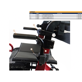 STL-Stella Stella Replacement Parts Tubular Arm Support Pad (Diagram#1)