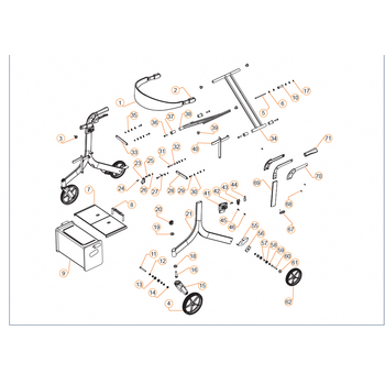 STL-Stella Stella Replacement Parts  Front Wheel Axle Assembly (Diagram#11,12,14)