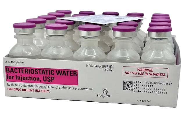 Hospira / Pfizer Hospira/Pfizer Bacteriostatic Water for Injection USP 30 mL – Case of 25