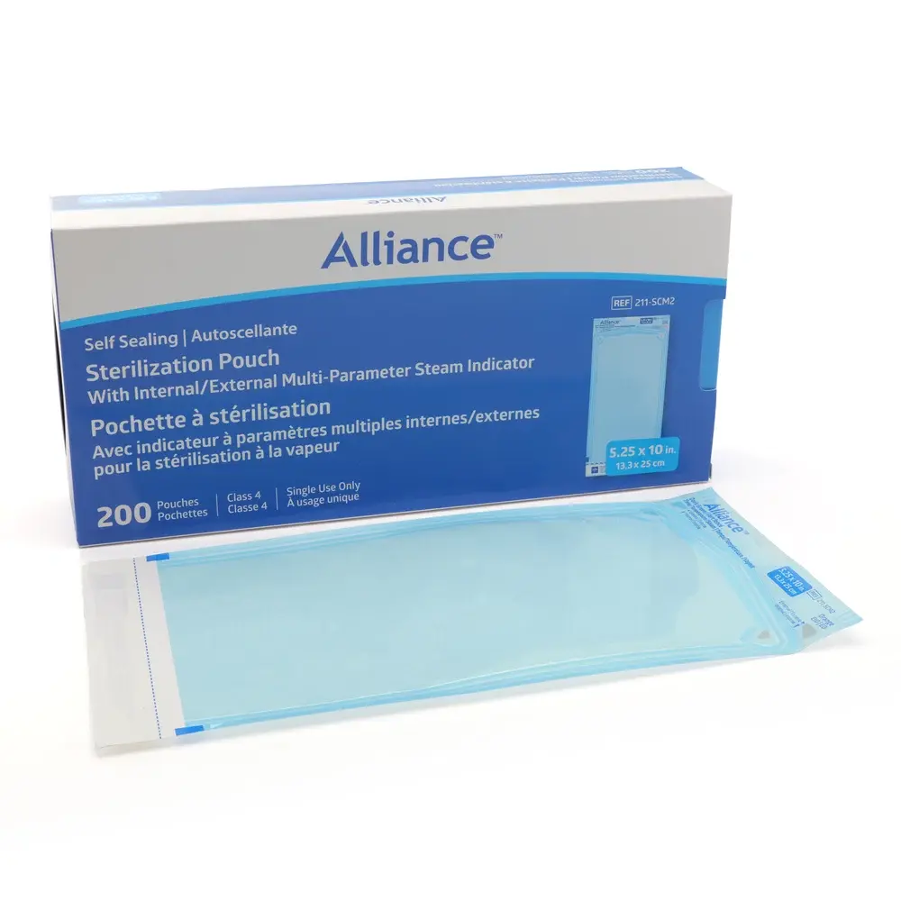 Alliance Self-sealing Sterilization Pouch with Internal/External Multi-Parameter Steam Indicator Class 4 200/Box
