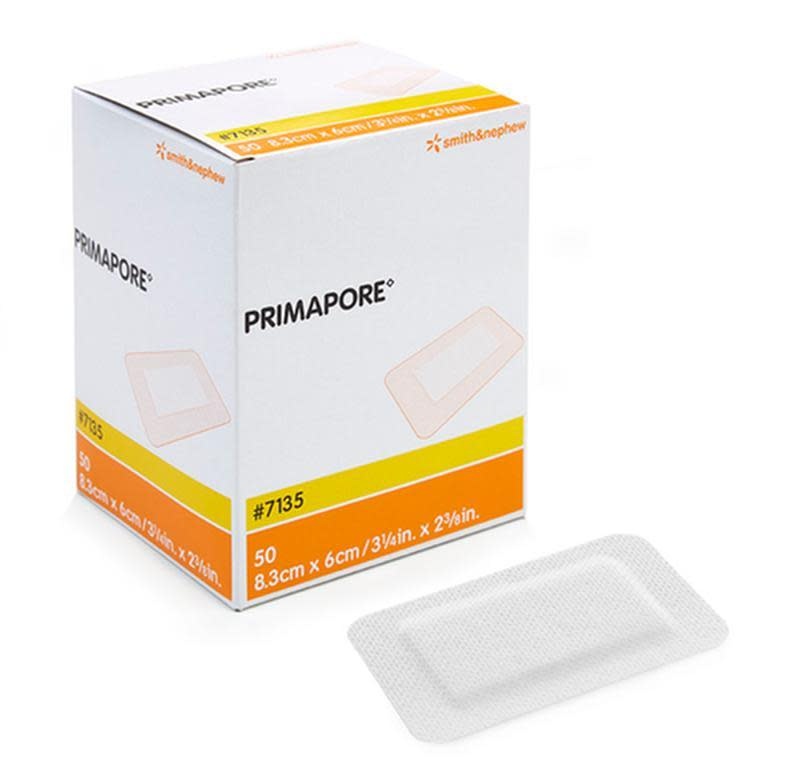 Smith & Nephew Smith & Nephew Primapore Low-Adherent Post-Op Island Dressing, Size 8.3cm X 6cm 50/Bx