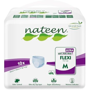 nateen Nateen Flexi Ultra Underwear Medium 4 bags of 10.  40/Bx