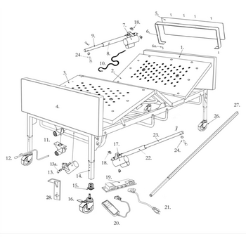 Drive Medical Replacement Parts Drive Full-Electric 42" Bariatric Hospital Bed Receptacle for Caster  (Diagram#15)