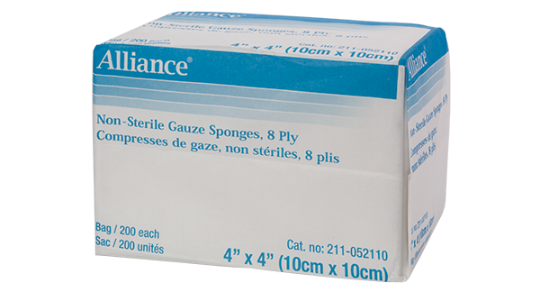 MedLine Alliance Gauze Sponge 8 Ply Non-Sterile 10cmx10cm 200/Bx
