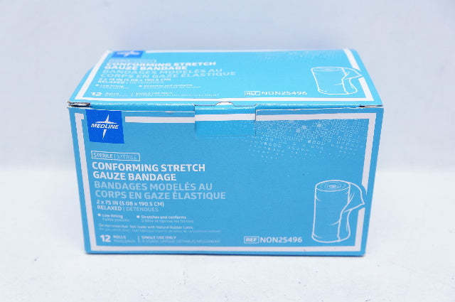 MedLine Medline Conforming Stretch Gauze Bandage; 2" x 75" (5.08 cm x 190.5 cm) Non-Sterile Box/12