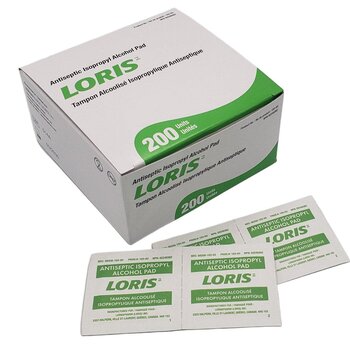 LRS-Loris Loris Antiseptic Isopropyl Alcohol Pad   Medium 200/bx single