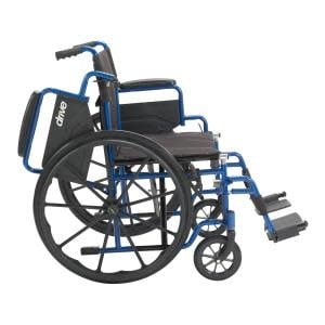 Drive Medical Blue Streak Wheelchair Flip Back Desk Arm (FBD) Swing Away Foot Plates (SF) 250lbs