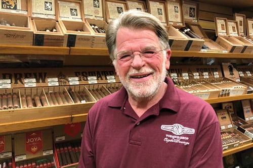 Dave Mayer owner of Wooden Indian Tobacco Shop in Havertown PA