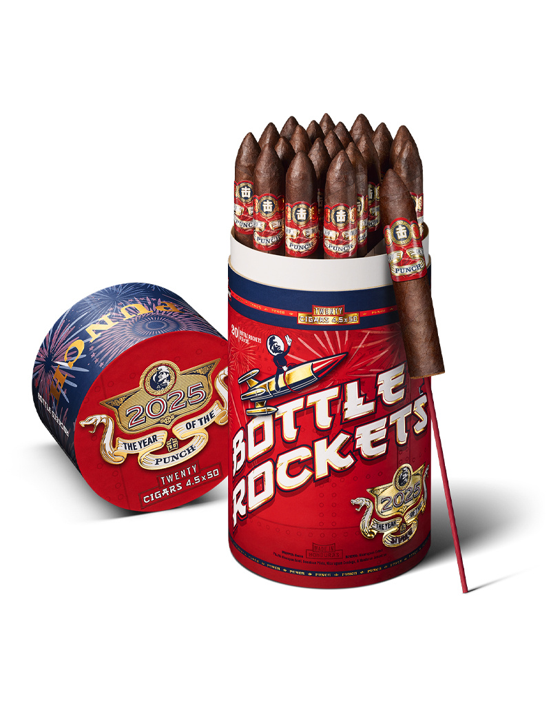 Punch bottle rocket box wooden indian tobacco shop