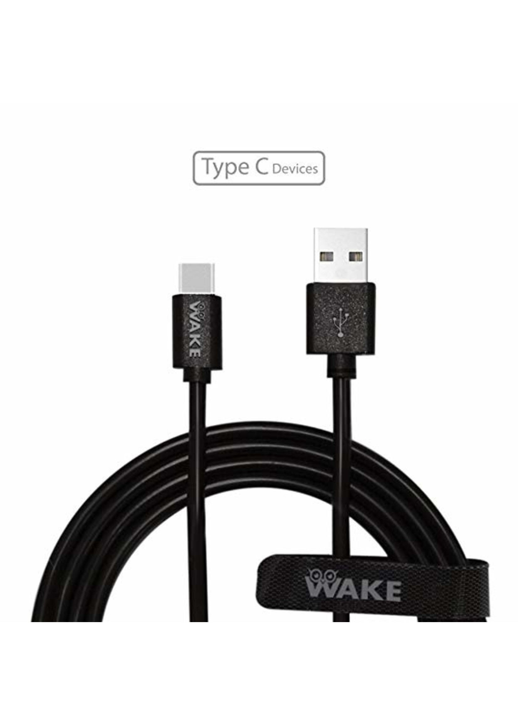 WAKE  USB Type C 6.5 FT/ 2M Braided Cable