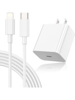 Type C to USB 20W Fast Charge Cable and Adaptor Combo (Apple Certified)
