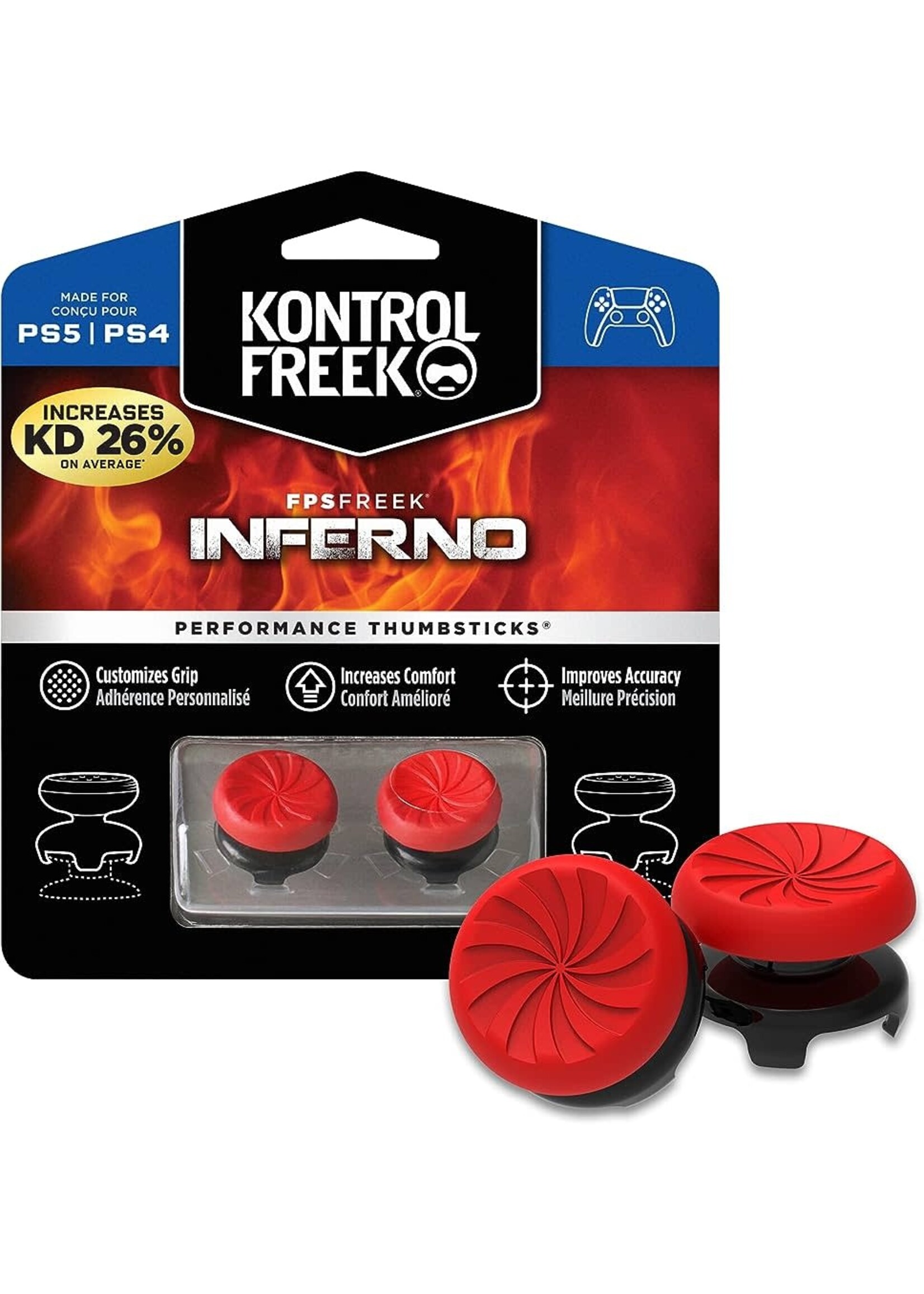 KontrolFreek PS4 FPS Inferno 1mid 1 High Rise Thumb Grip Analog Cover