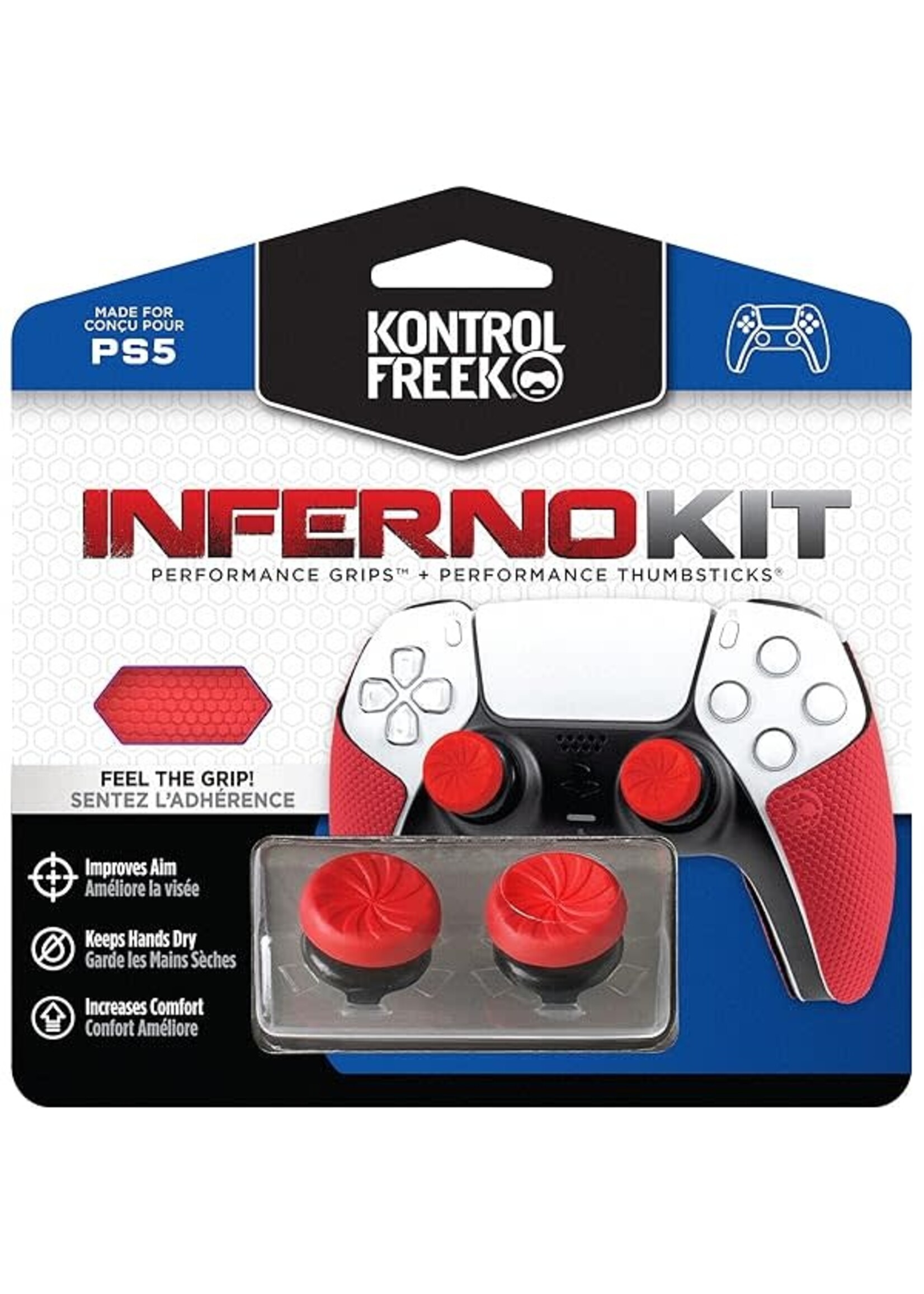 KontrolFreek PS4 FPS Inferno High Rise Thumb Grip Analog Cover W/ Grips