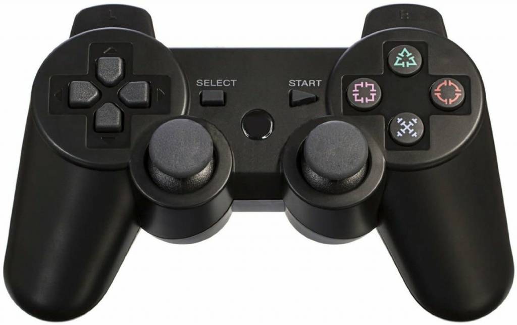 PS3 Bluetooth Compatible Controller (Black / Red / Blue) - PLAY Barbados