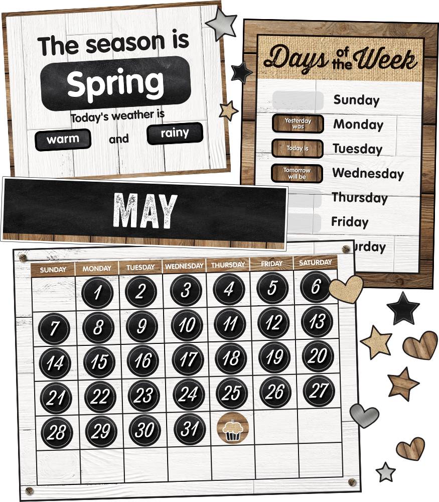 Industrial Chic Calendar Bulletin Board