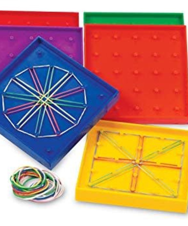 Learning Resources 5" Double-Sided Assorted Geoboards, Set Of 6