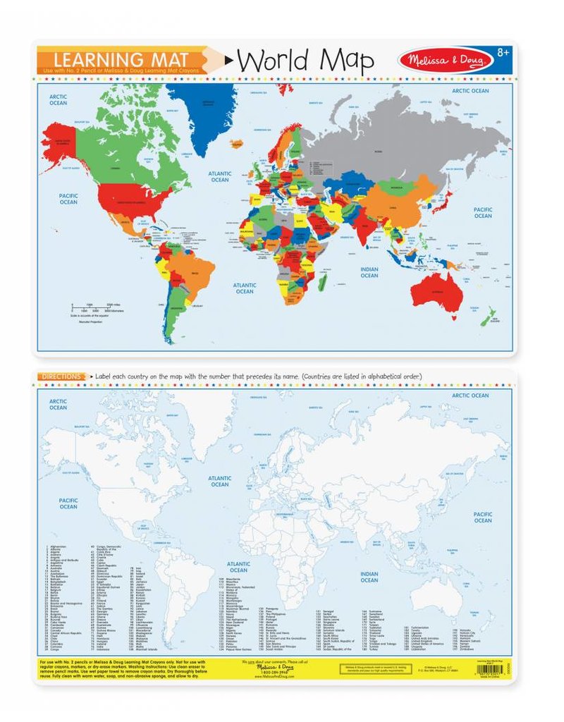 Learning Mat World Map Inspiring Young Minds To Learn Melissa Doug Learning Mat World Map