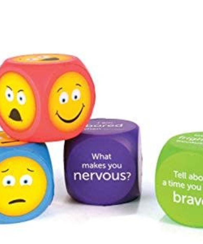Learning Resources Emotion Cubes Set Of 4 (Questions And Emoji)