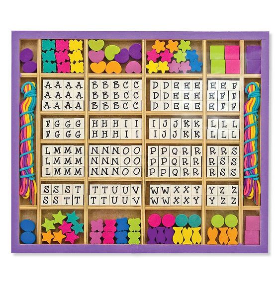 Melissa & Doug Wooden Alphabet Beads