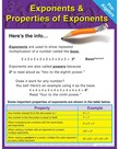 Pre-Algebra: Exponents & Properties of Exponents Chartlet
