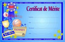 French Certificate Pad- Certificat de merite