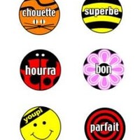 French Stickers - French word mini-stickers