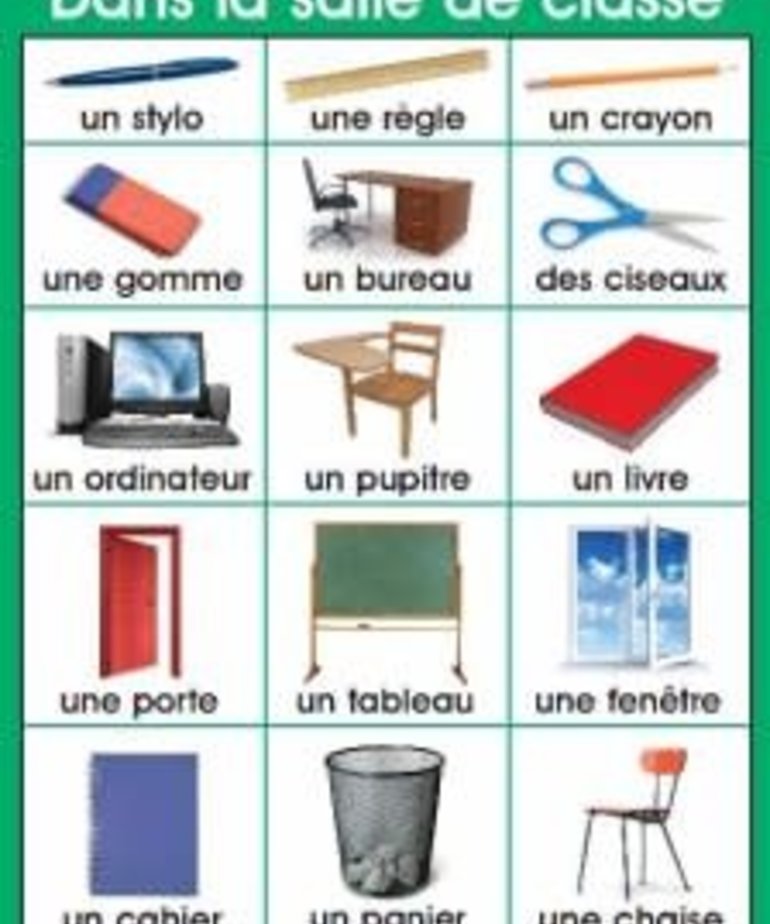 French Poster - dans la salle de classe