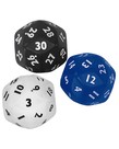 30 sided dice(black,red,white)