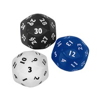 30 sided dice(black,red,white)