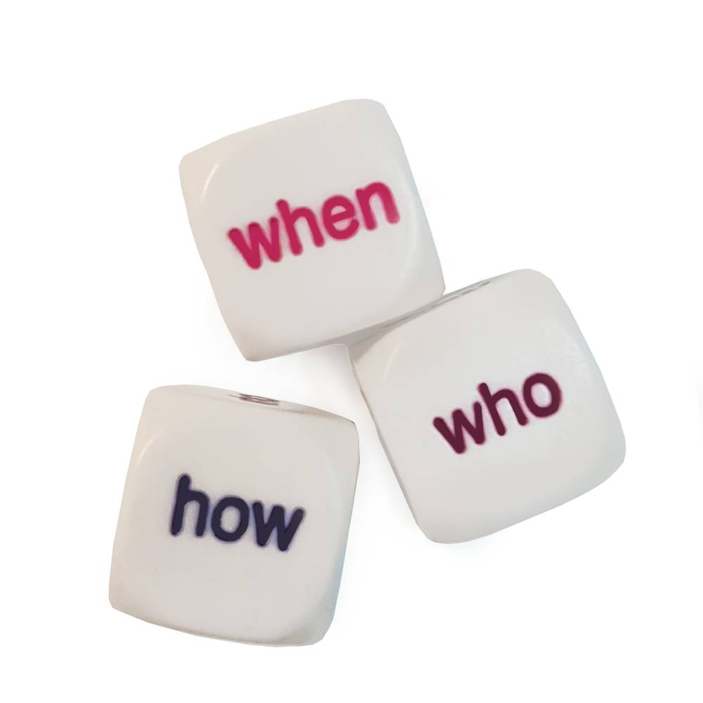 5 W's question dice