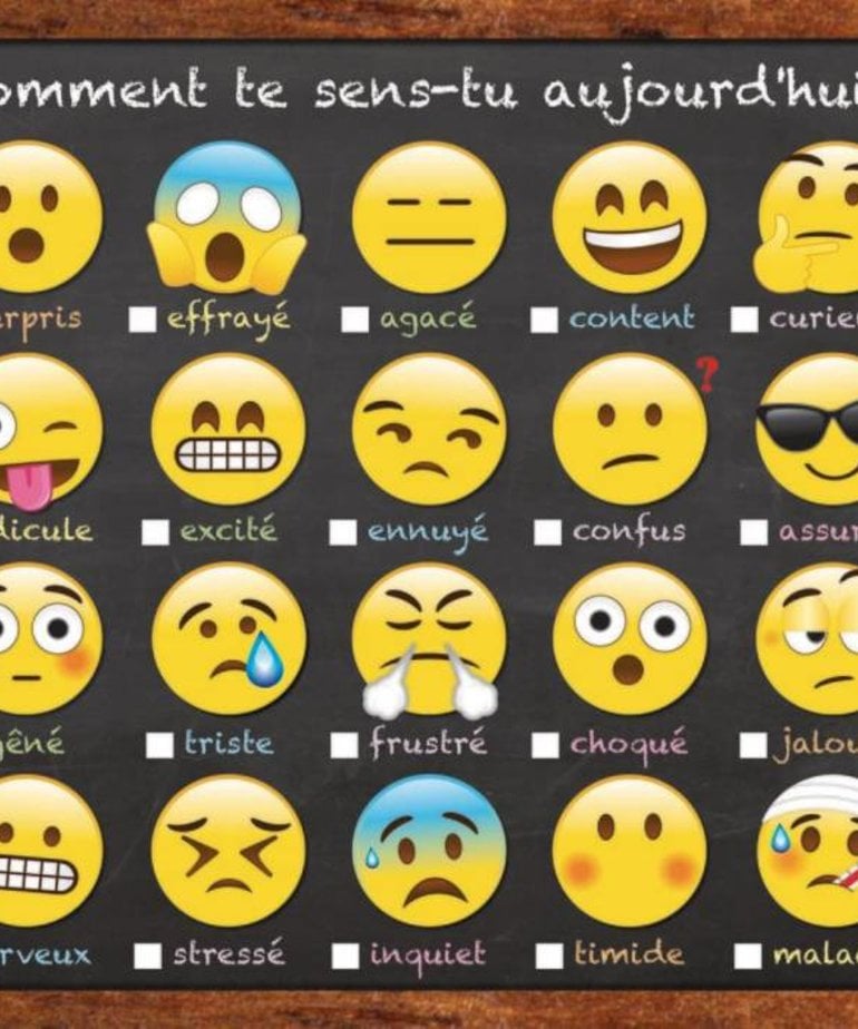 French Emoji - How Are You Feeling Chart
