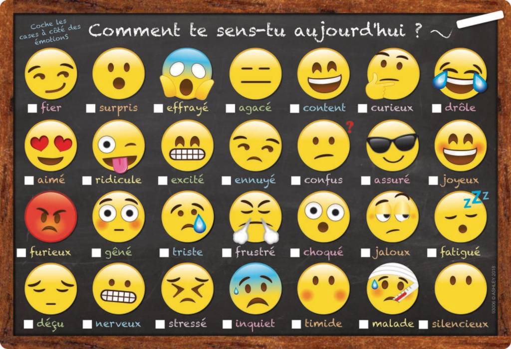 French Emoji - How Are You Feeling Chart