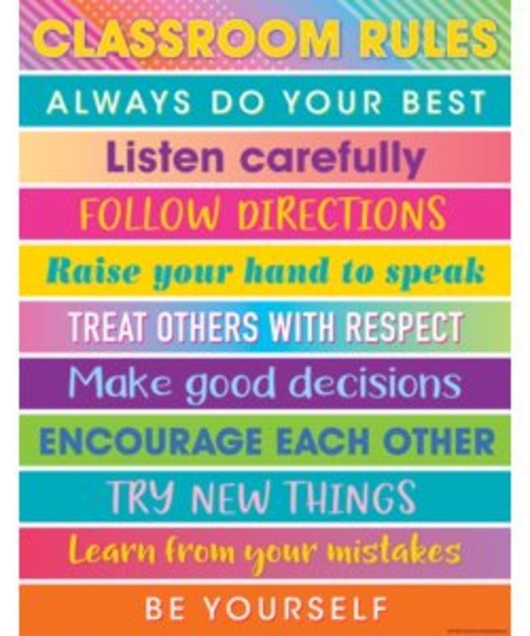 Colorful Vibes Classroom Rules Chart