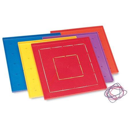 Learning Resources 7.25" Assorted Geoboards, Set Of 10