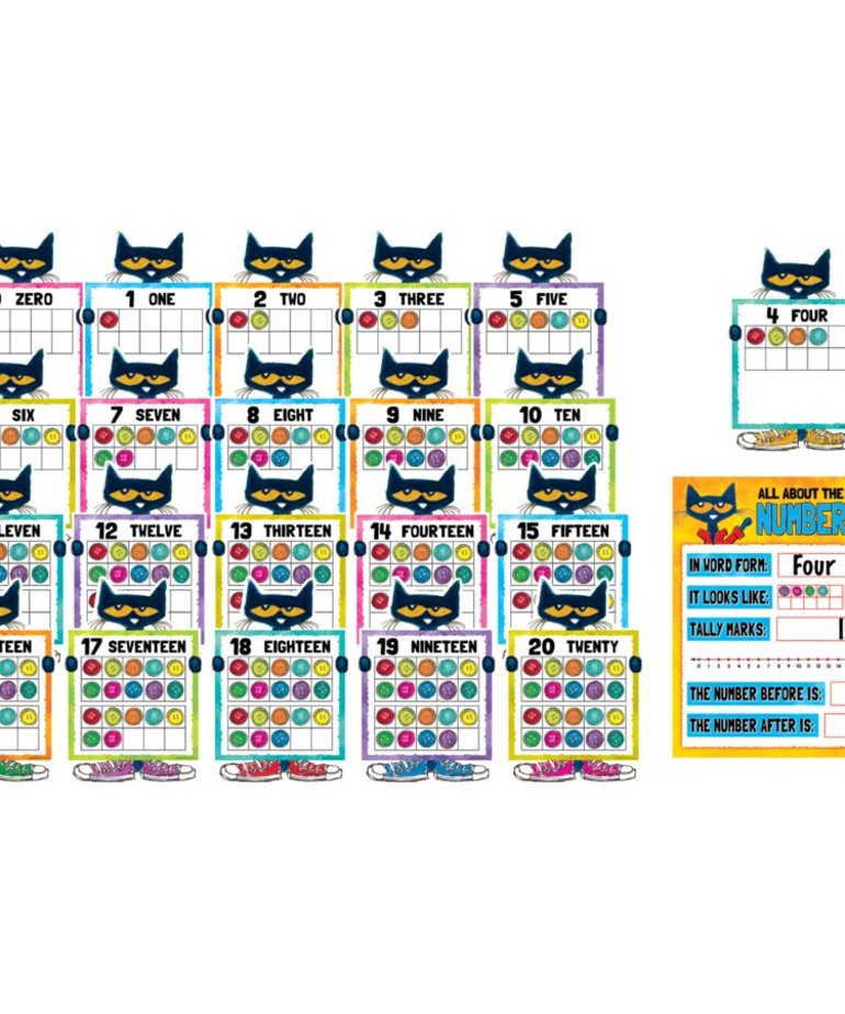 Pete the Cat Numbers 0-20 Bulletin Board