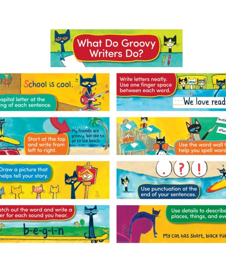 Pete the Cat Writing Strategies Mini Bulletin Board