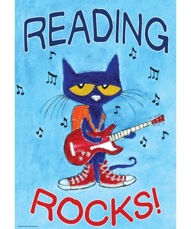 Pete the Cat Reading Rocks poster