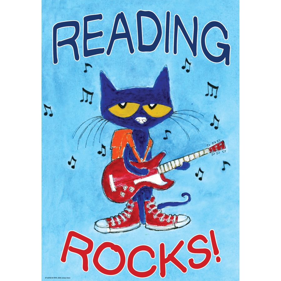 Pete the Cat Reading Rocks poster