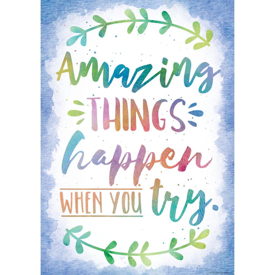 Watercolor Amazing Things Happen...-Poster
