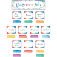 Watercolor Classroom Jobs Mini Bulletin Board