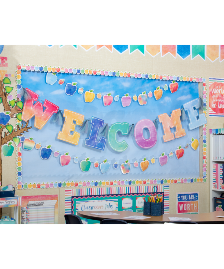Watercolor Welcome Bulletin Board Display - Inspiring Young Minds to Learn