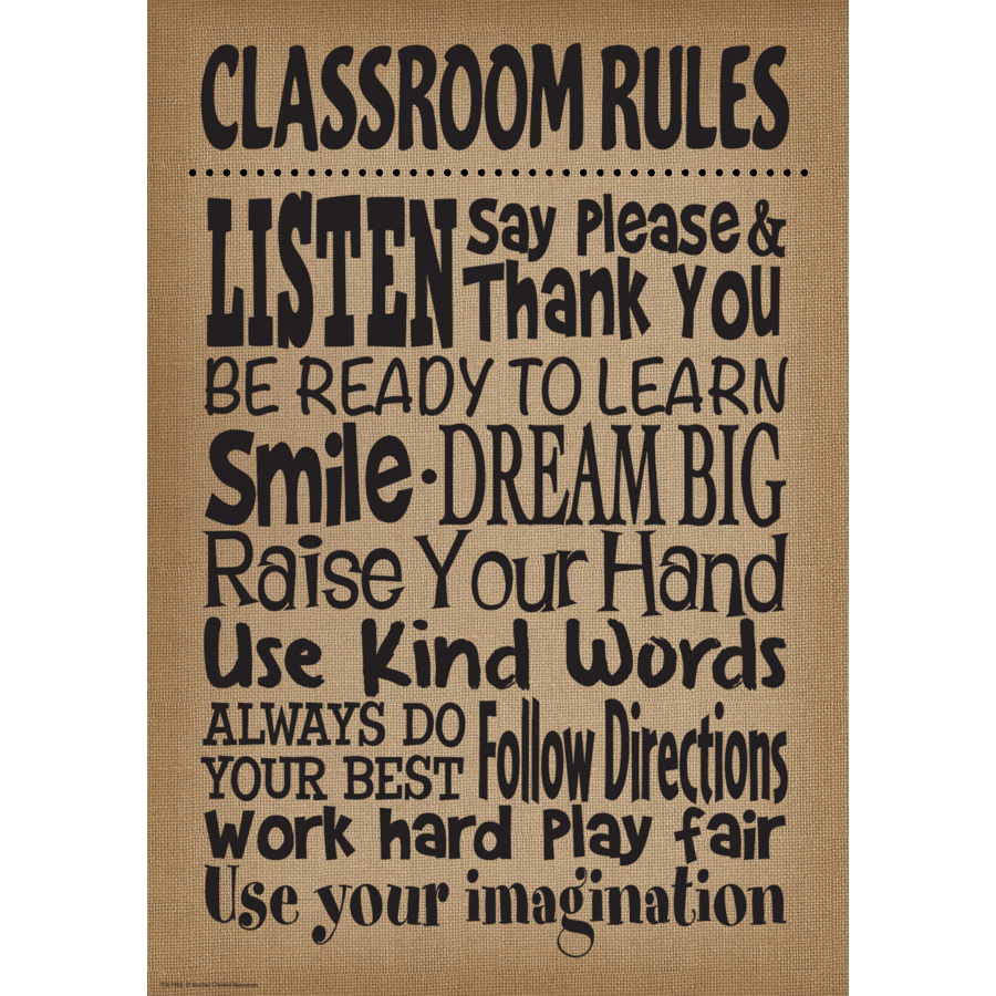 Burlap Classroom Rules...-Poster