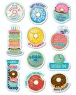 Donut Birthday Stickers
