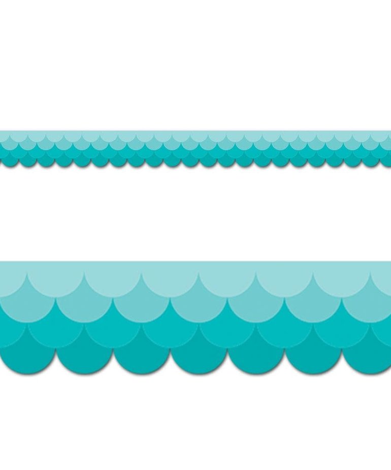 Ombre Turquoise Scalloped Border